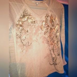 Light grey floral design blouse